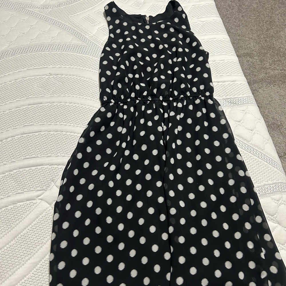 Xhilaration Black Polka Dot Sleeveless Dress